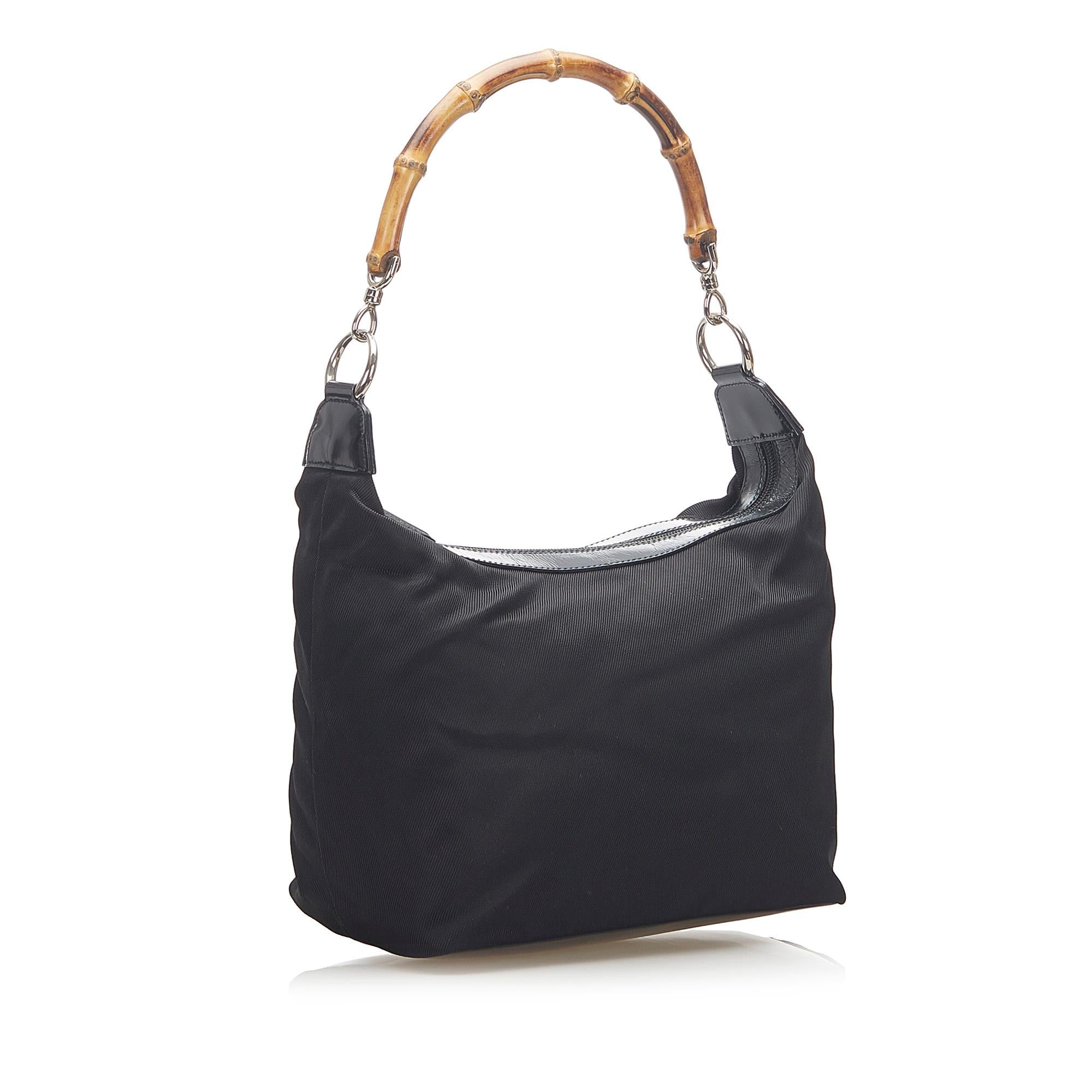 Gucci Bamboo Canvas Shoulder Bag Style 1