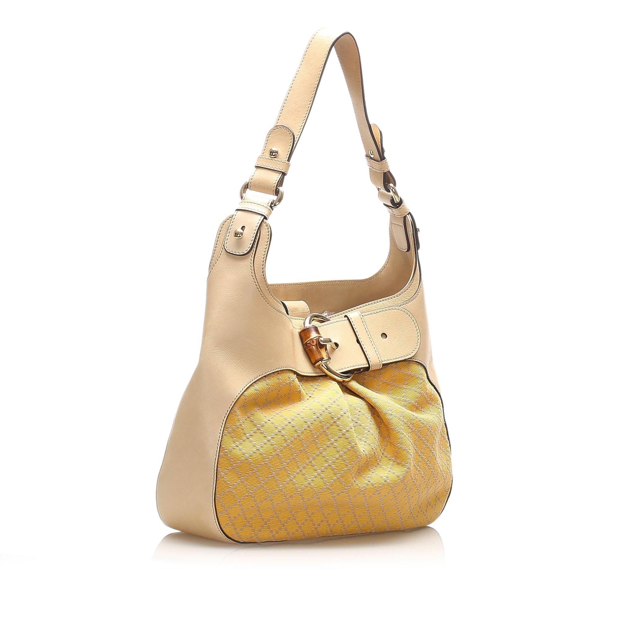 Gucci Bamboo Canvas Shoulder Bag Style 2