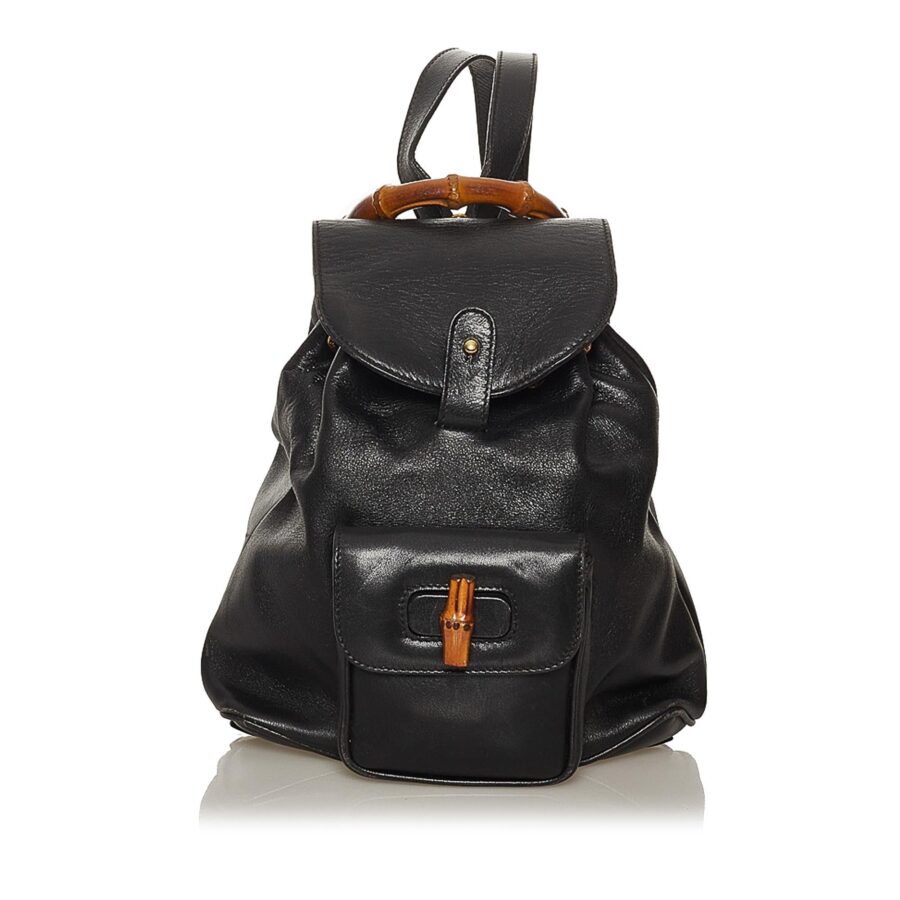 Gucci Bamboo Drawstring Leather Backpack | Studio Nafay