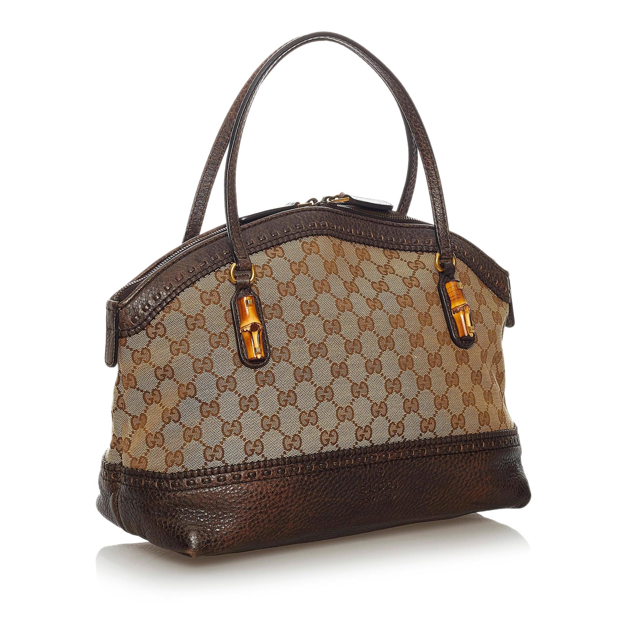 Gucci Bamboo Canvas Handbag Style 3