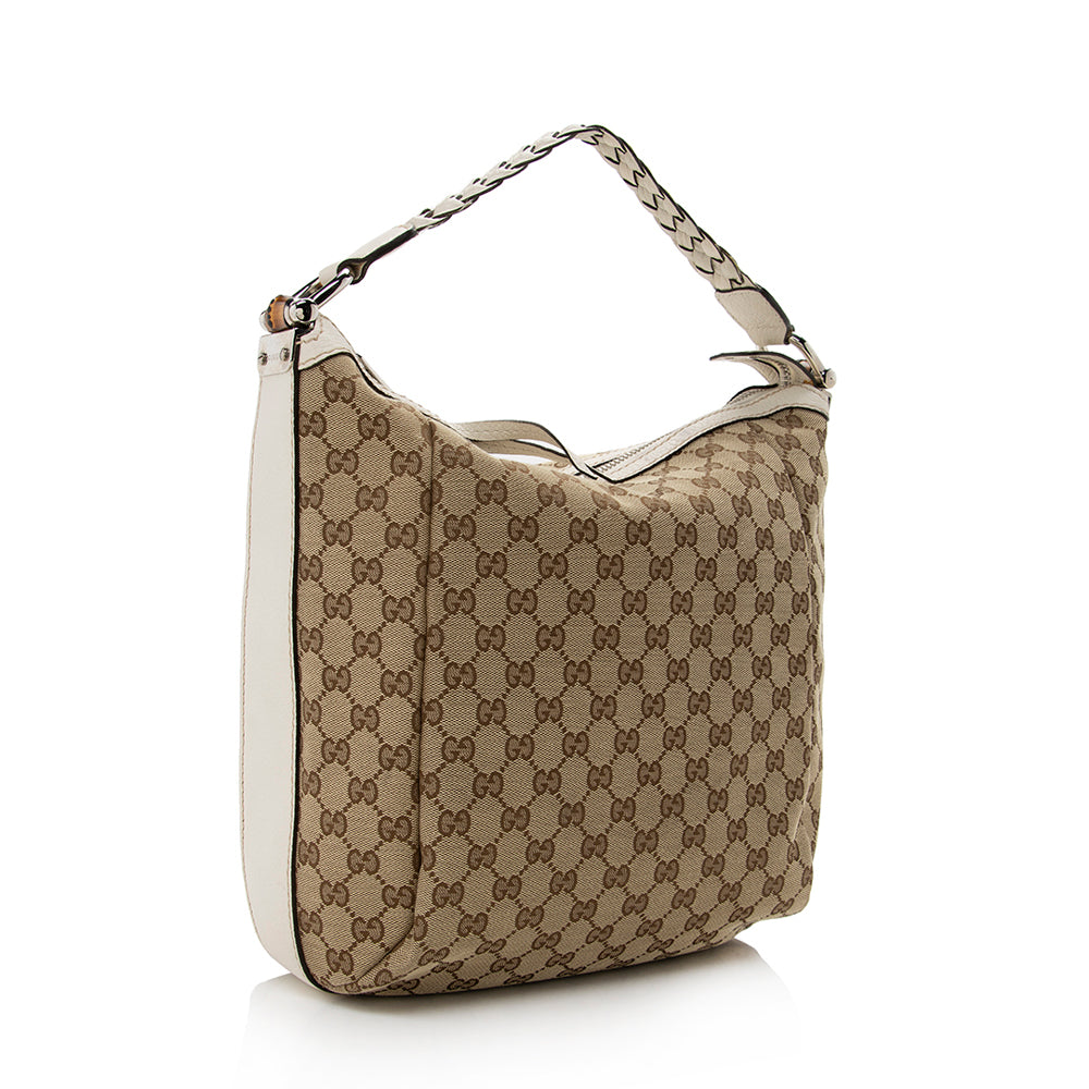 Gucci Bamboo Leather Canvas Shoulder Bag Style 8