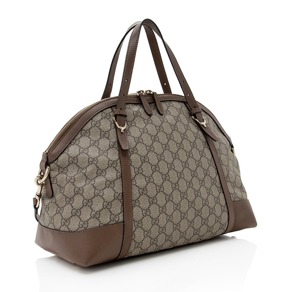 Gucci GG Supreme Leather Canvas Satchel Style 3