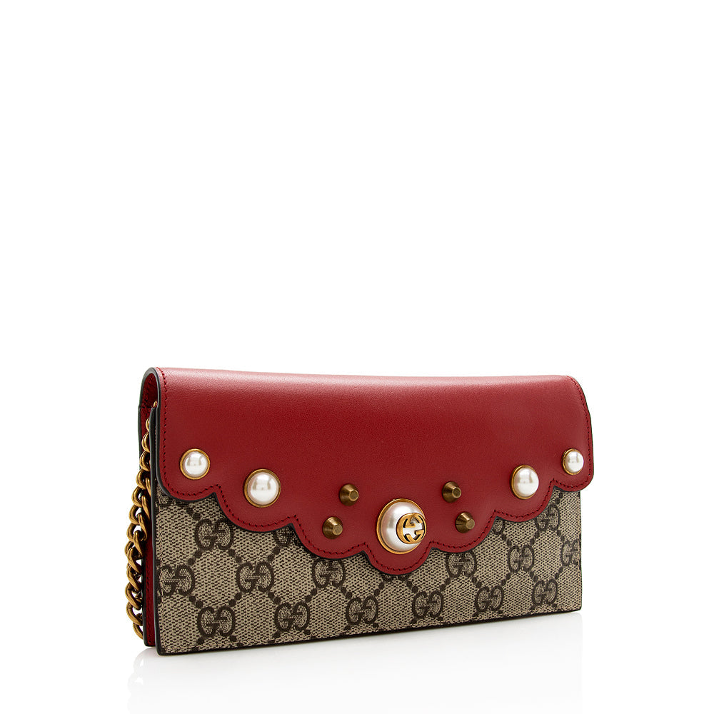 Gucci GG Supreme Leather Chain Crossbody