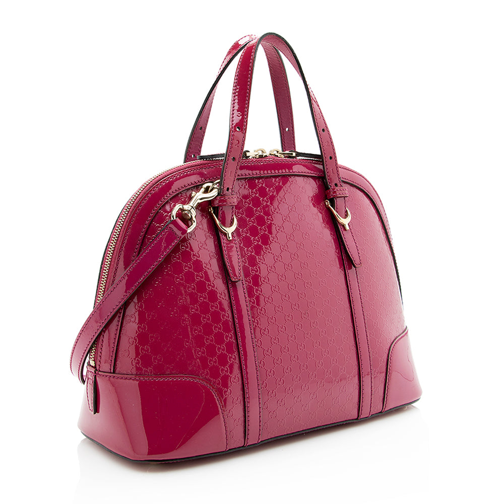 Gucci Guccissima Leather Patent Leather Satchel