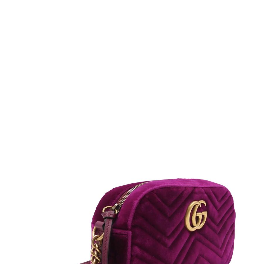 Small GG Marmont Matelasse Velvet Shoulder Bag Violet | Studio Nafay