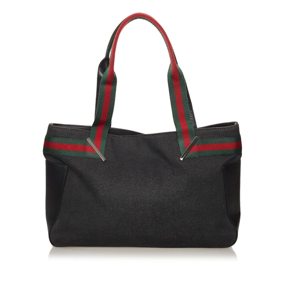 Gucci Web Denim Handbag | Studio Nafay