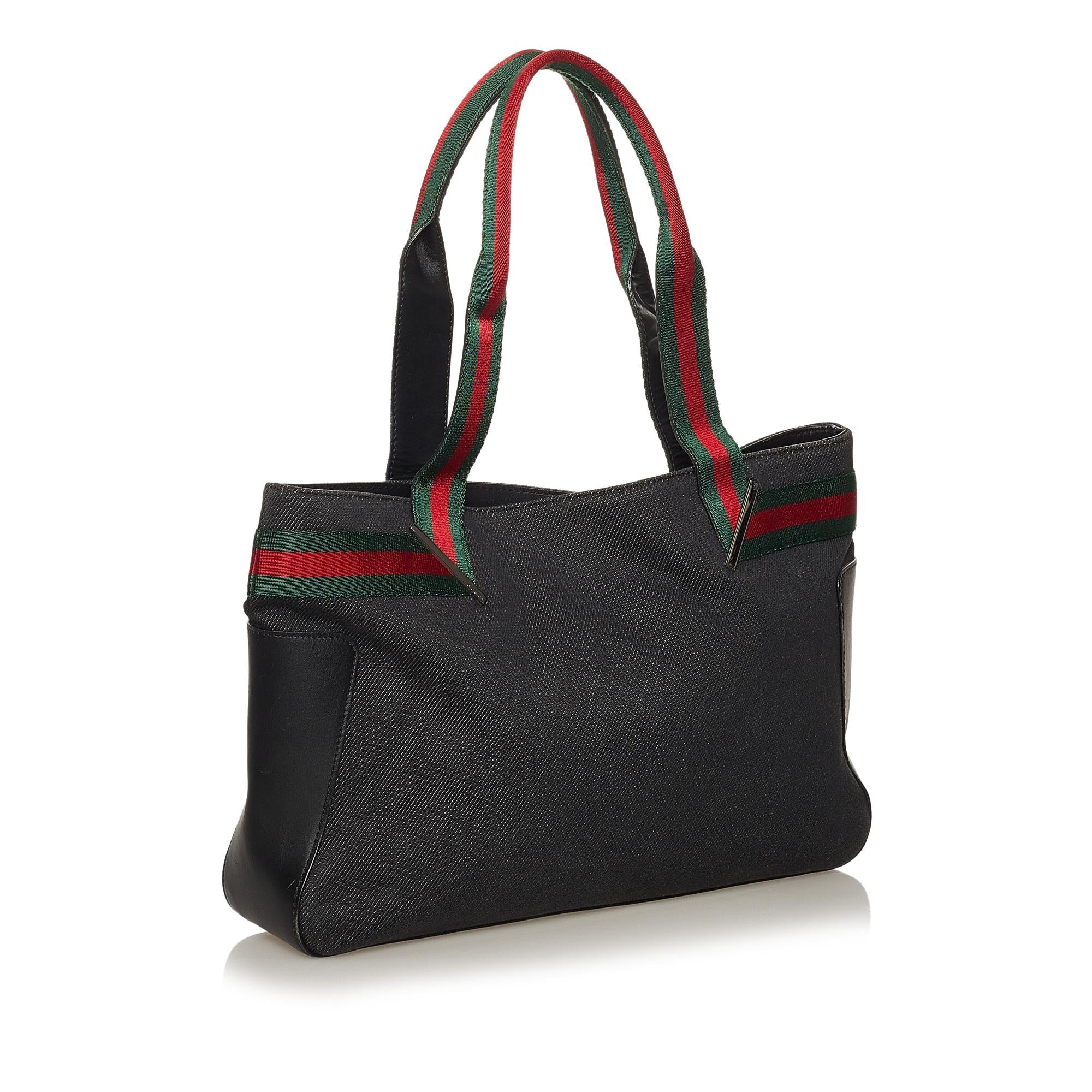 Gucci Web Denim Handbag