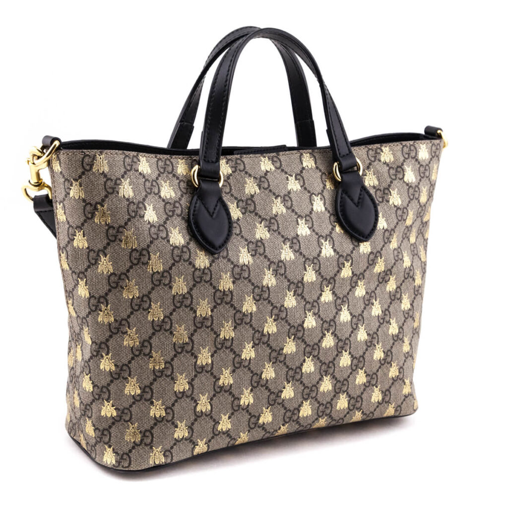 Gucci Beige Soft GG Supreme Bees Small Crossbody Tote - Product Image 2