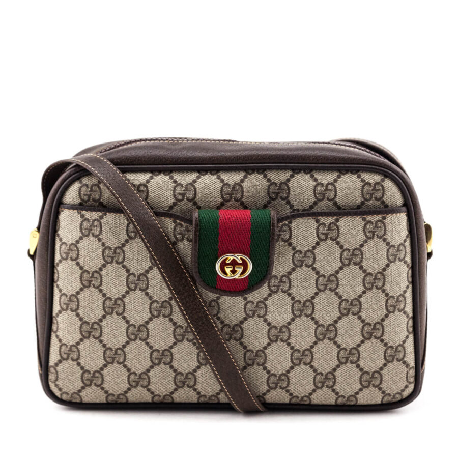 Gucci Brown Supreme Ophidia Crossbody | Studio Nafay