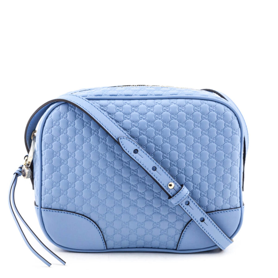 Gucci Mineral Blue Microguccissima Bree Crossbody Bag | Studio Nafay