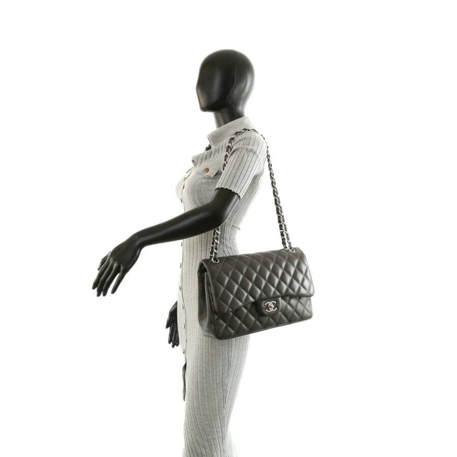CHANEL Classic Jumbo Double Flap Lambskin- Grey | Studio Nafay