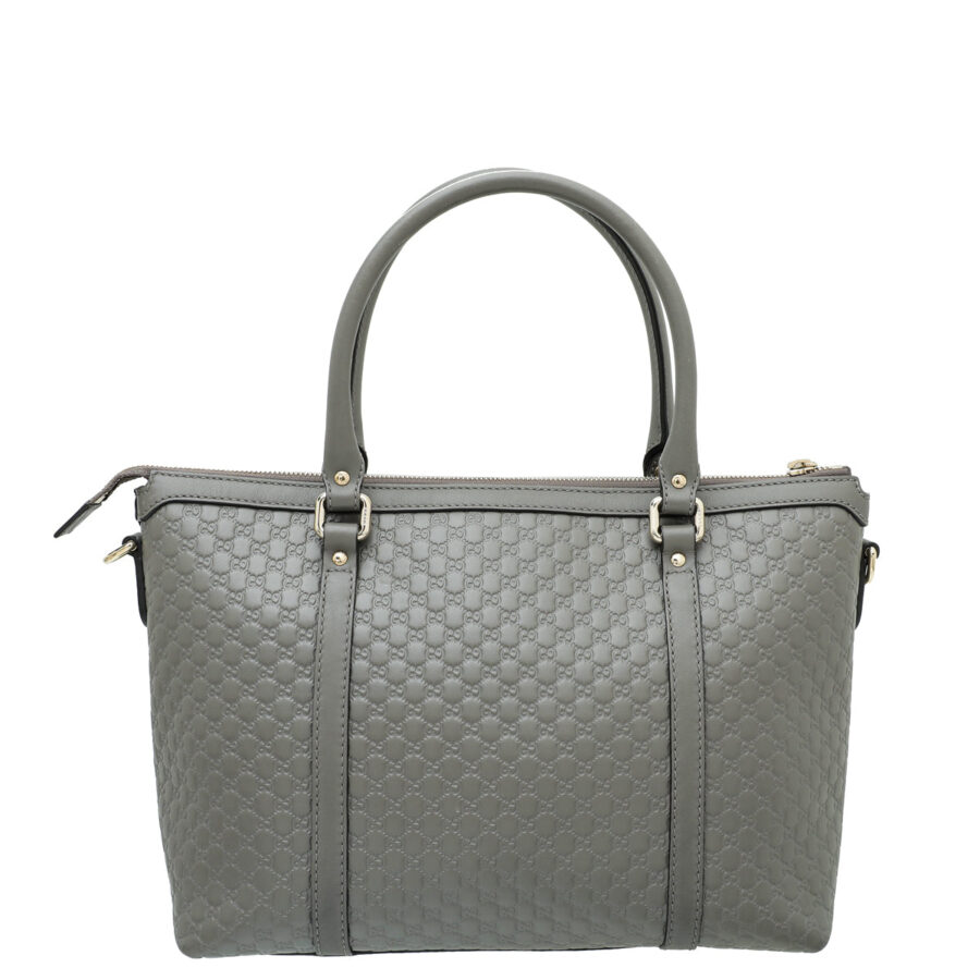 Gucci Grey GG Microguccissima Tote Bag | Studio Nafay