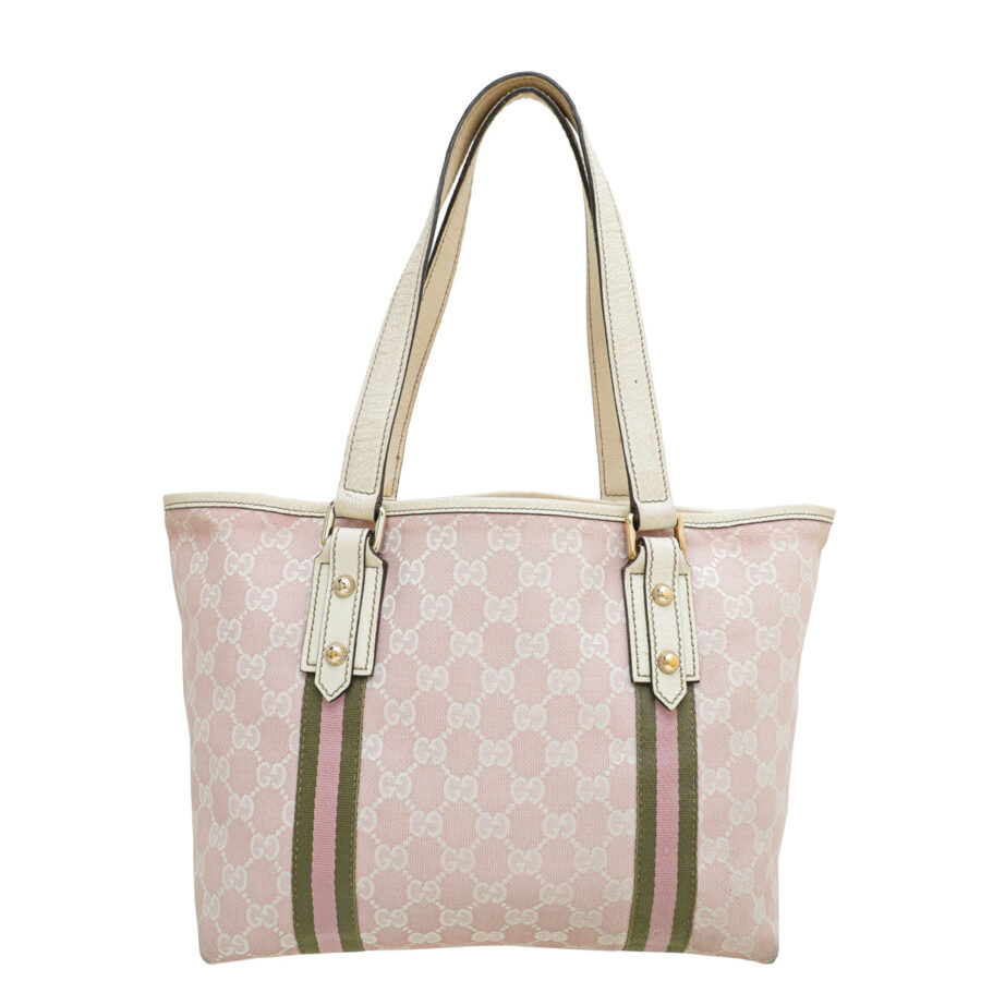 Gucci Pink GG Web Jolicoeur Tote Bag | Studio Nafay