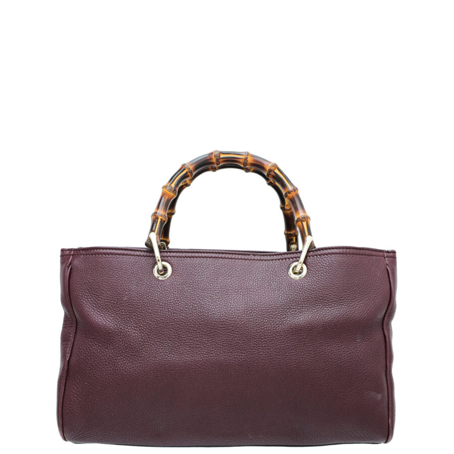 Gucci Burgundy Bamboo Shopper Tote Medium Bag | Studio Nafay