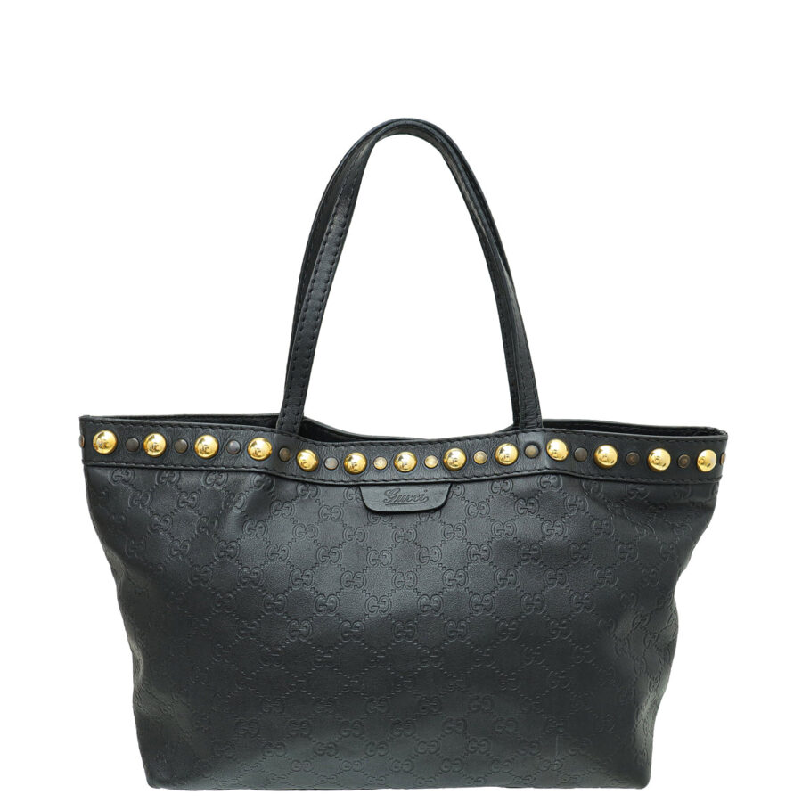 Gucci Black Guccissima Babouska Shopping Tote Medium Bag | Studio Nafay