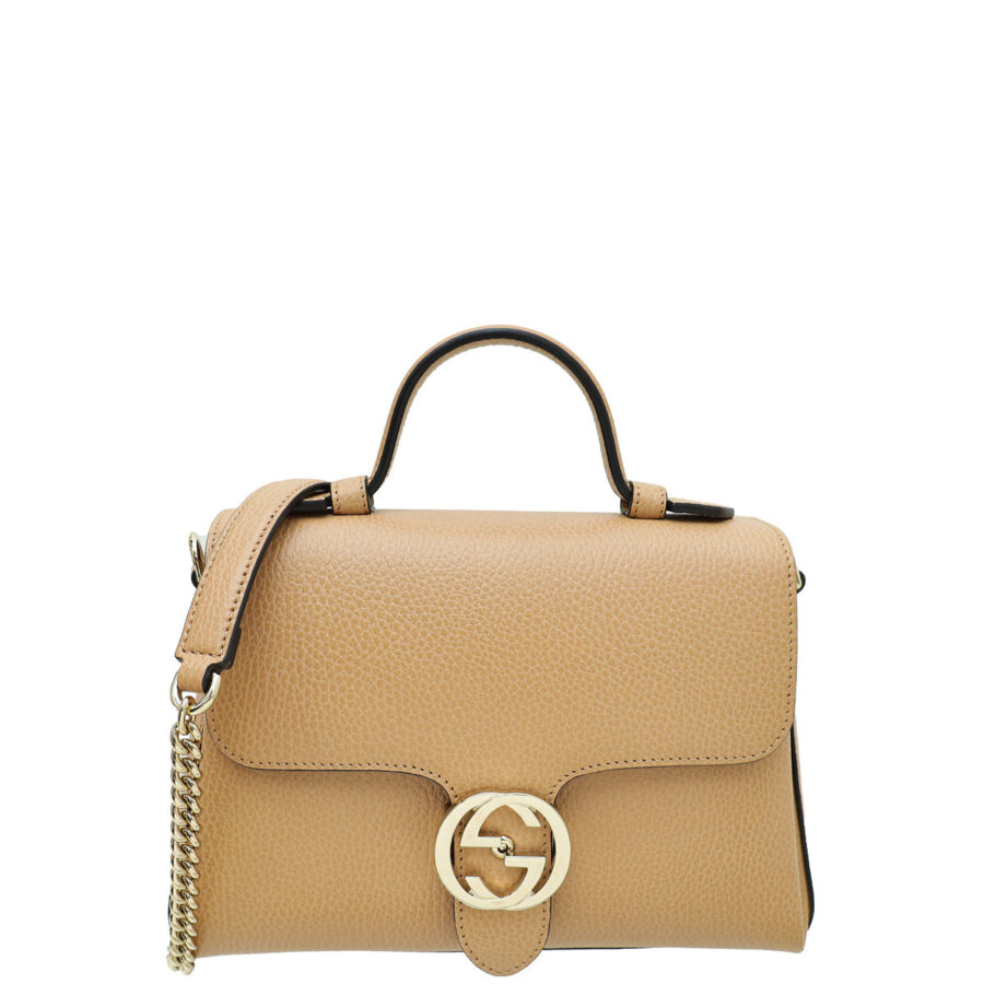 Gucci Beige Interlocking G Top Handle Bag | Studio Nafay