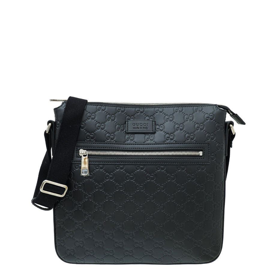 Gucci Black GG Guccissima Messenger Bag | Studio Nafay