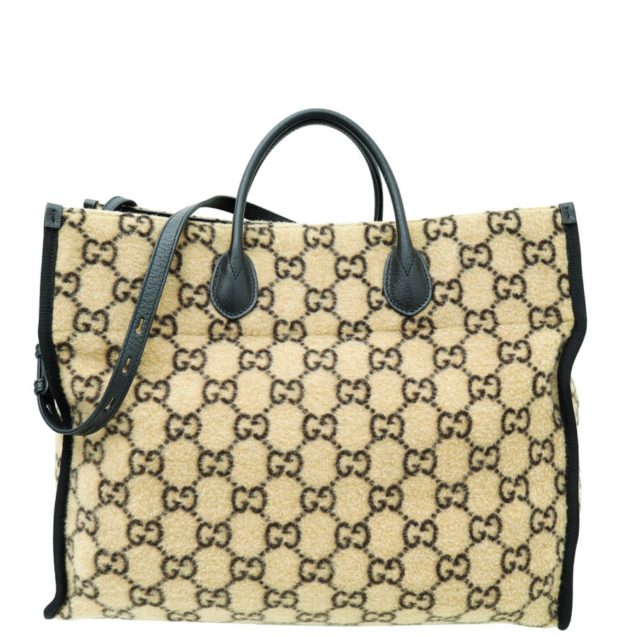 Gucci Bicolor GG Monogram Covered Wool Tote Bag | Studio Nafay