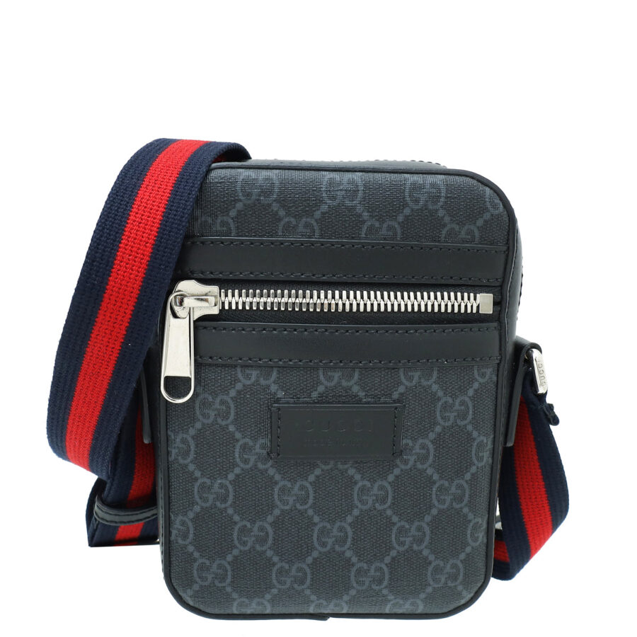 Gucci Black GG Supreme Web Camera Messenger Small Bag | Studio Nafay