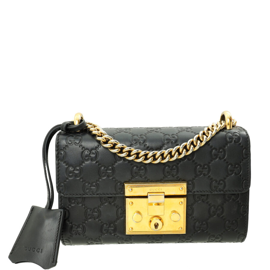 Gucci Black GG Guccissima Padlock Small Shoulder Bag | Studio Nafay