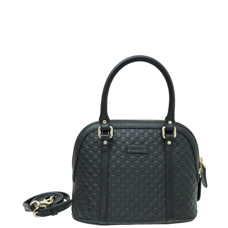 Gucci Black GG Microguccissima Dome Satchel Mini Bag | Studio Nafay