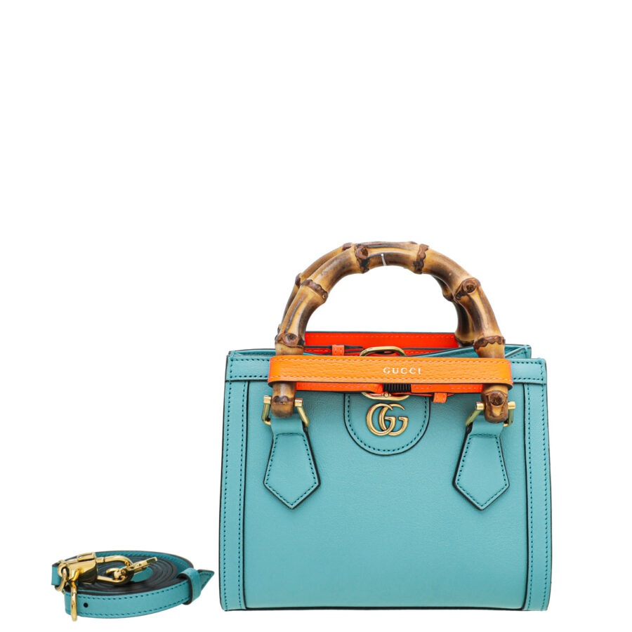 Gucci Light Teal Blue Diana Mini Tote Bag | Studio Nafay
