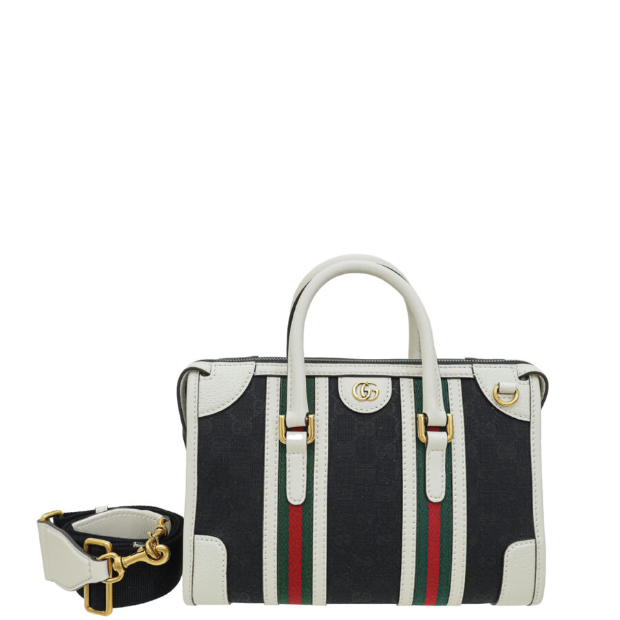 Gucci Bicolor Double G Bauletto Small Top Handle Bag | Studio Nafay