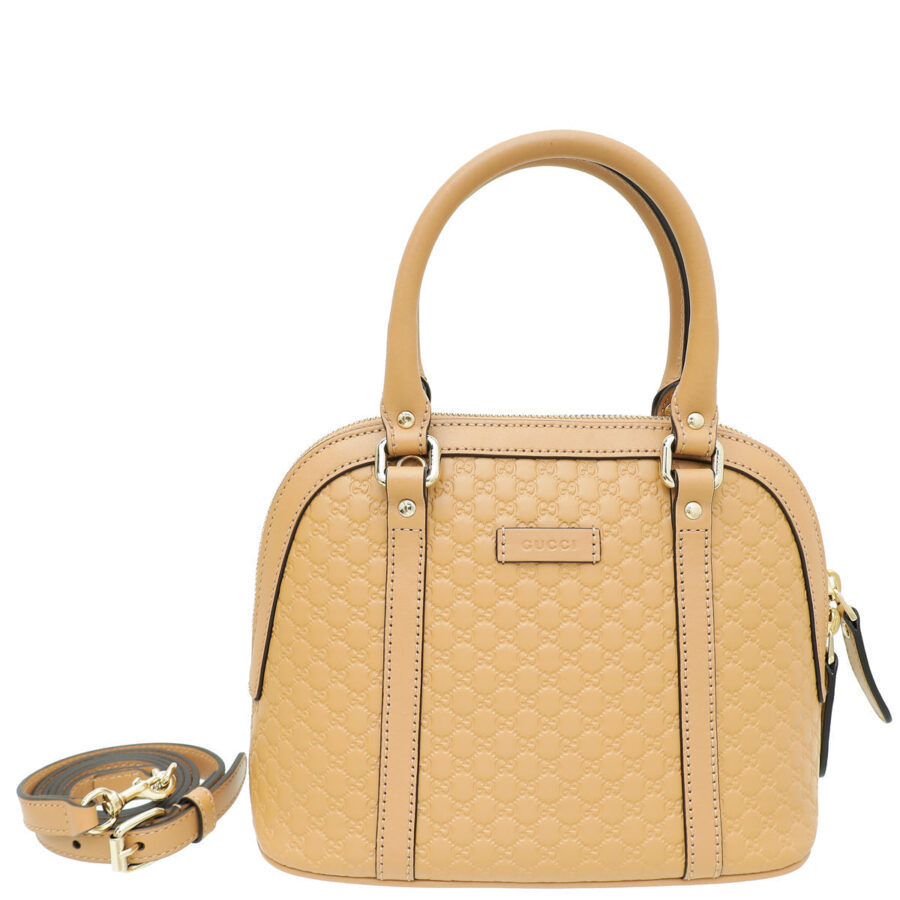 Gucci Beige GG Microguccissima Dome Satchel Mini Bag | Studio Nafay