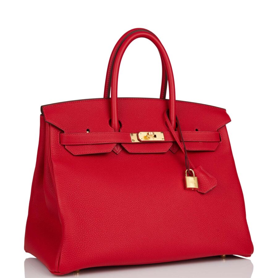Hermes Birkin 35 Rouge Casaque Togo Gold Hardware | Studio Nafay