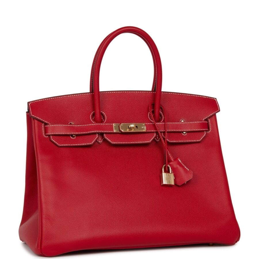 Hermes Birkin 35 Rouge Casaque Candy Epsom Permabrass Hardware | Studio Nafay