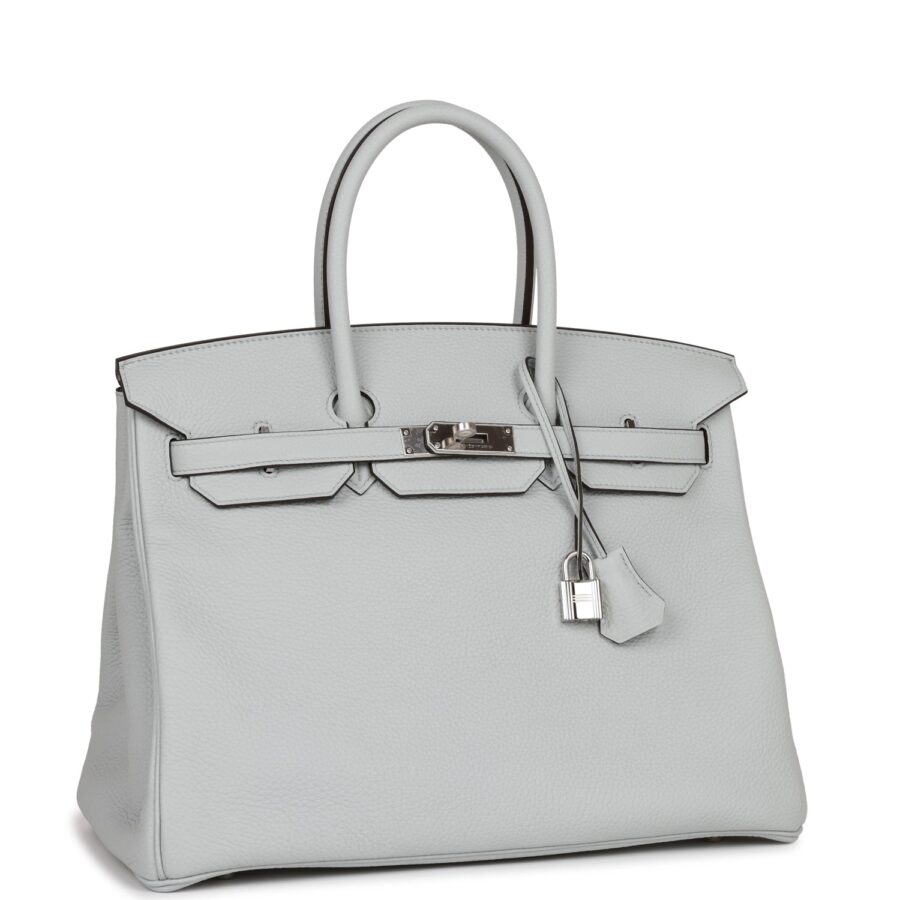 Hermes Birkin 35 Bleu Pale Clemence Palladium Hardware | Studio Nafay