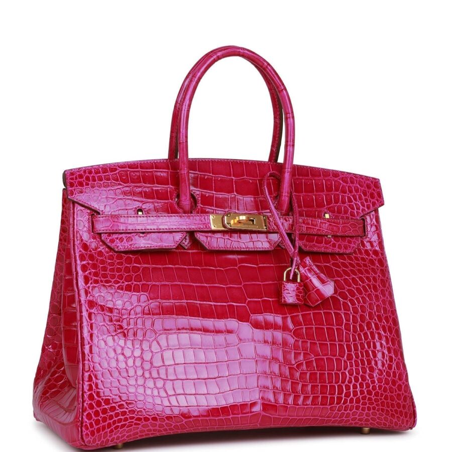 Hermes Birkin 35 Rose Scheherazade Shiny Niloticus Crocodile Gold Hardware | Studio Nafay