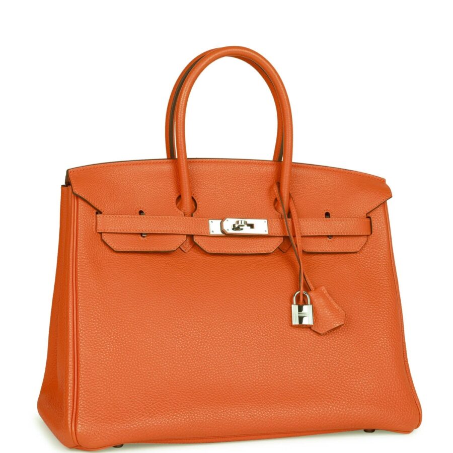 Hermes Birkin 35 Orange H Clemence Palladium Hardware | Studio Nafay