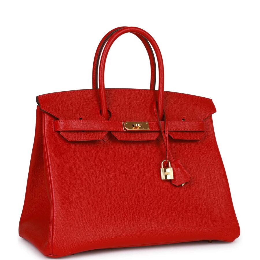 Hermes Birkin 35 Rouge Casaque Epsom Gold Hardware | Studio Nafay