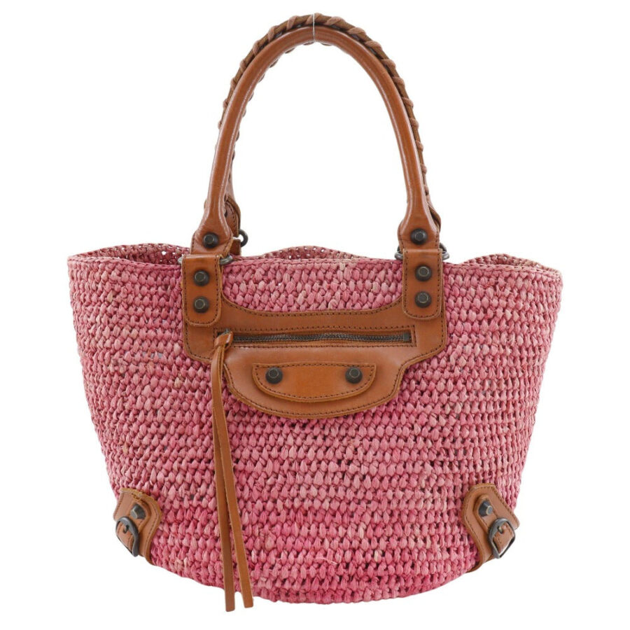 Balenciaga Straw Basket Tote Bag | Studio Nafay