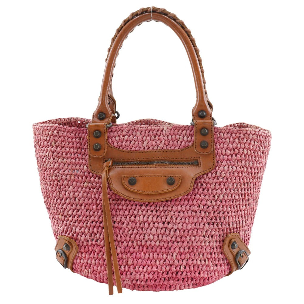 Balenciaga Straw Basket Tote Bag | Studio Nafay