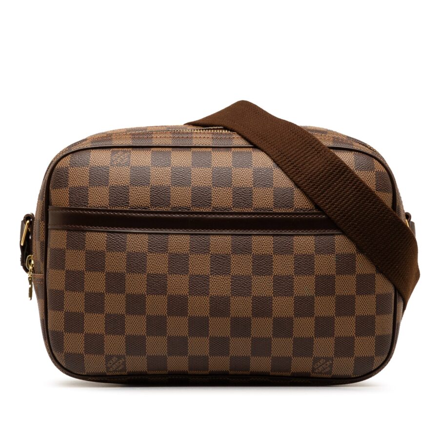 Brown Louis Vuitton Damier Ebene Reporter PM Crossbody Bag | Studio Nafay