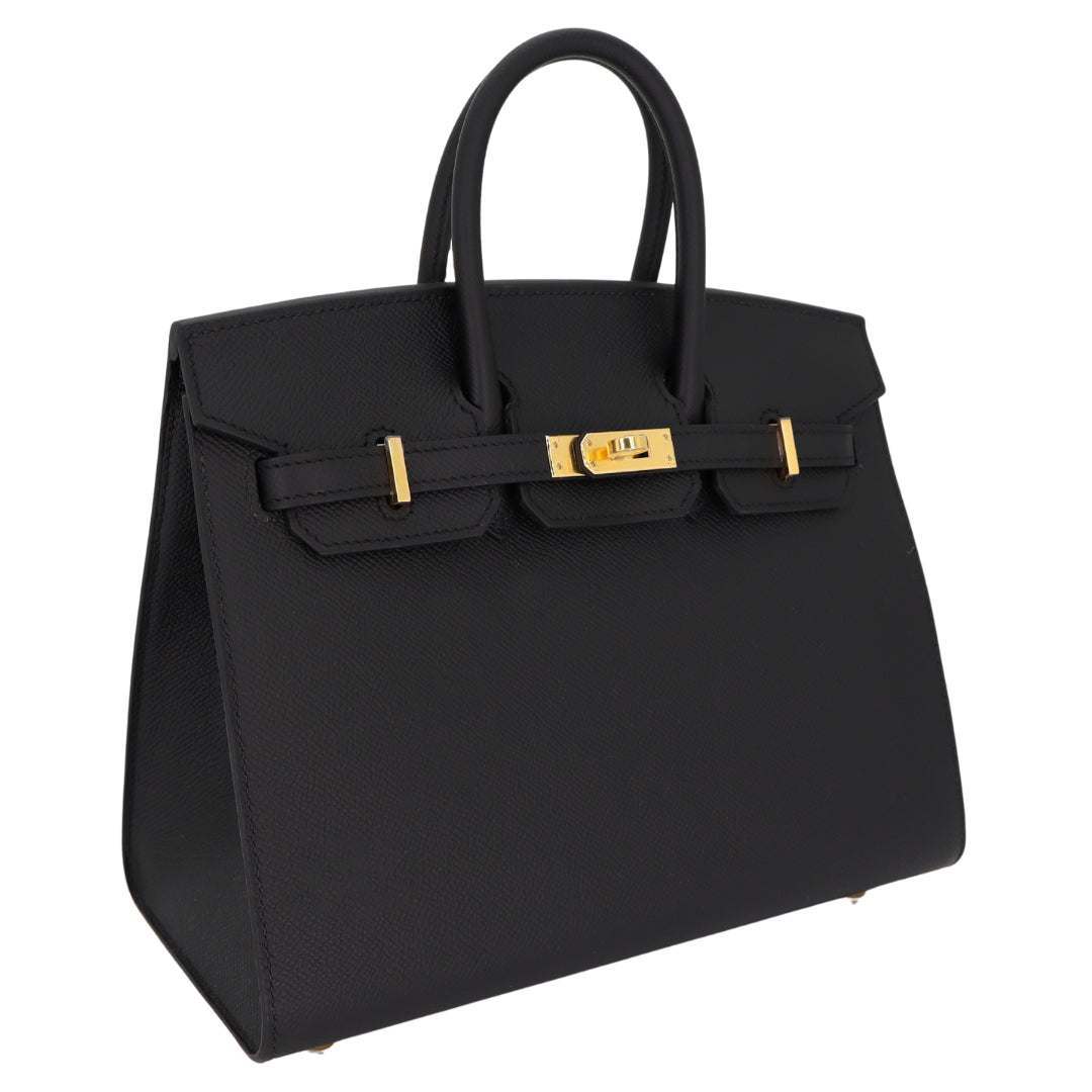 Hermes25cm Birkin Sellier Black Epsom Leather Gold Hardware