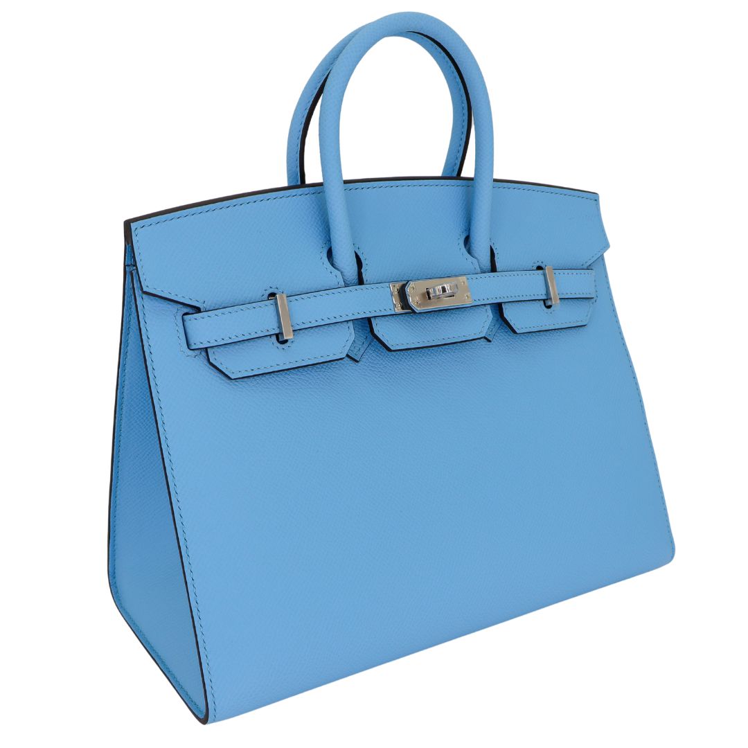 Hermes25cm Birkin Sellier Celeste Epsom Leather Palladium Hardware