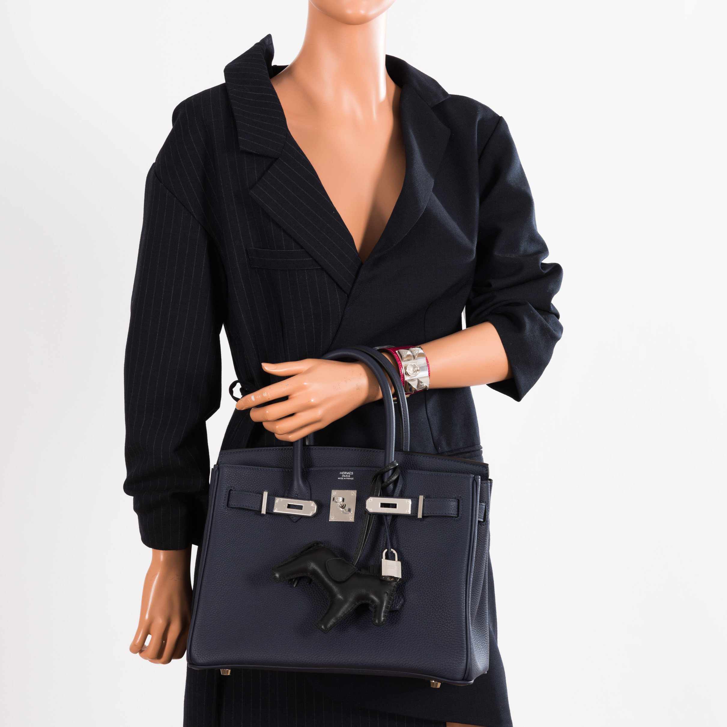 HermesBirkin 30 Blue Nuit Togo Palladium Hardware