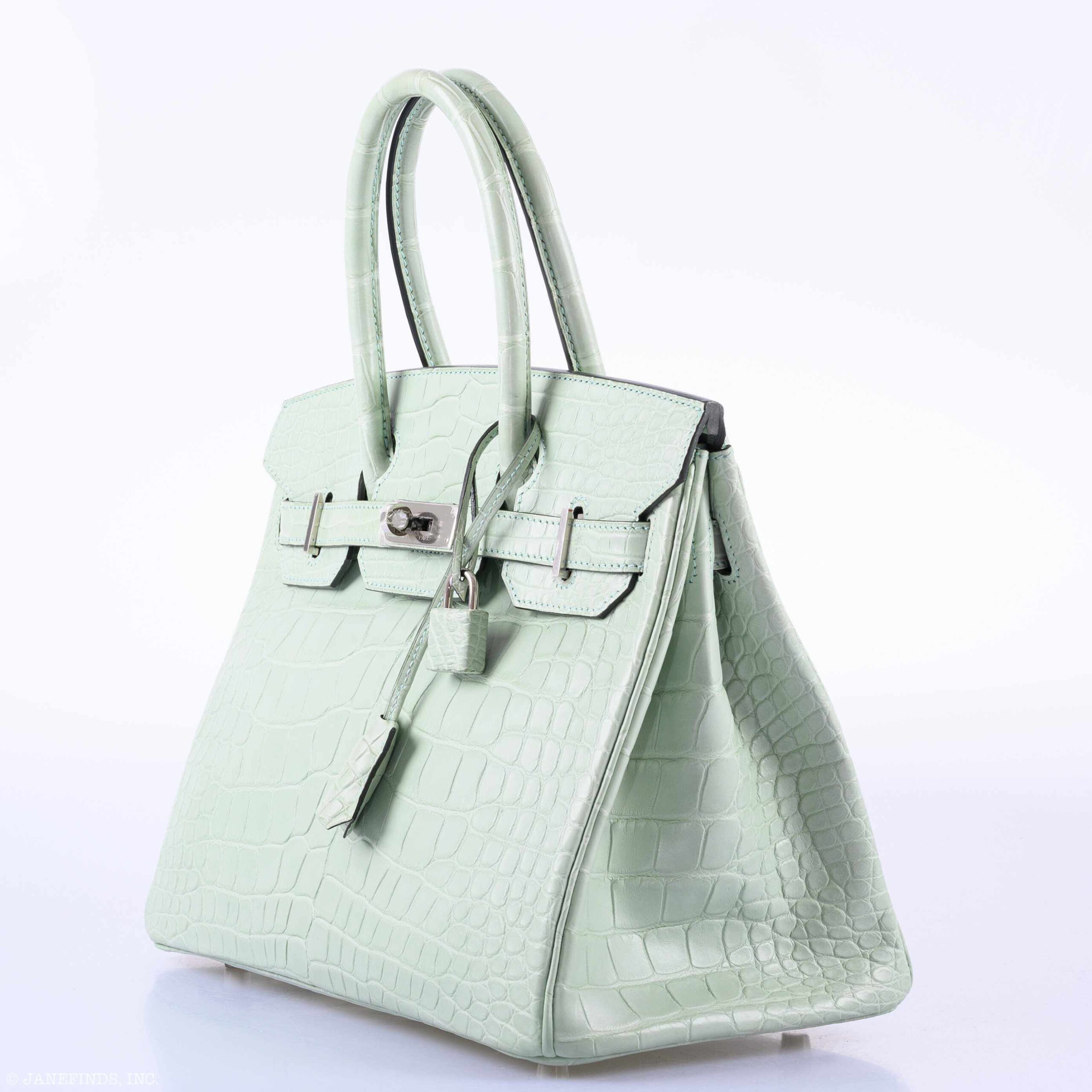 HermesBirkin 30 Vert D'Eau Matte Alligator Palladium Hardware - Product Image 2