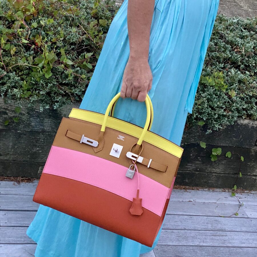 Hermes Birkin 35 Sellier "Sunrise" Rainbow Epsom Palladium Hardware -, Y | Studio Nafay