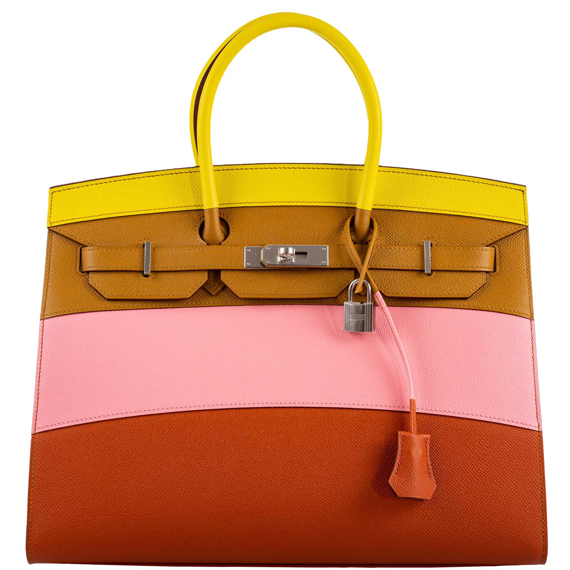 Hermes Birkin 35 Sellier “Sunrise” Rainbow Epsom Palladium Hardware -, Y
