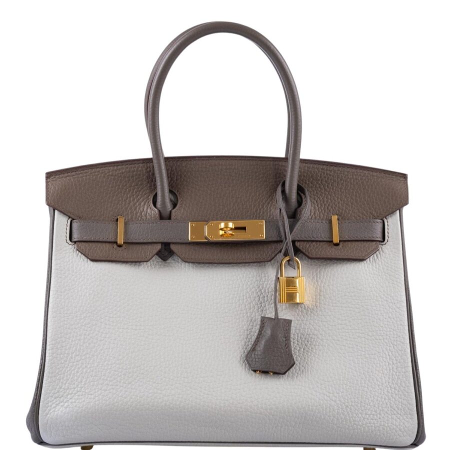 HermesHSS Birkin 30 Etain, Gris Perle and Etoupe Clemence Gold Hardware | Studio Nafay