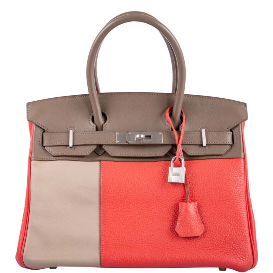 HermesHSS Birkin 30 Tri-Color Rose Jaipur, Etoupe, Argile Clemence and Swift Brushed Palladium Hardware | Studio Nafay