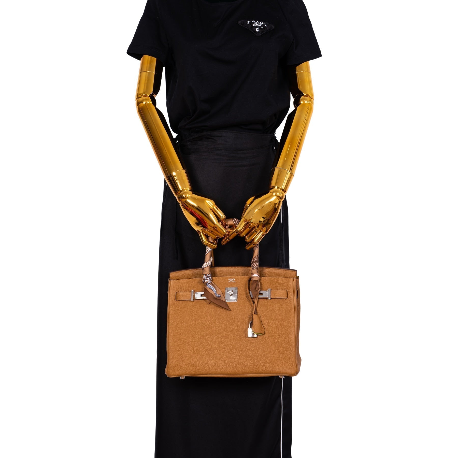 HermesVerso Birkin 30 Caramel Togo and Lime Palladium Hardware