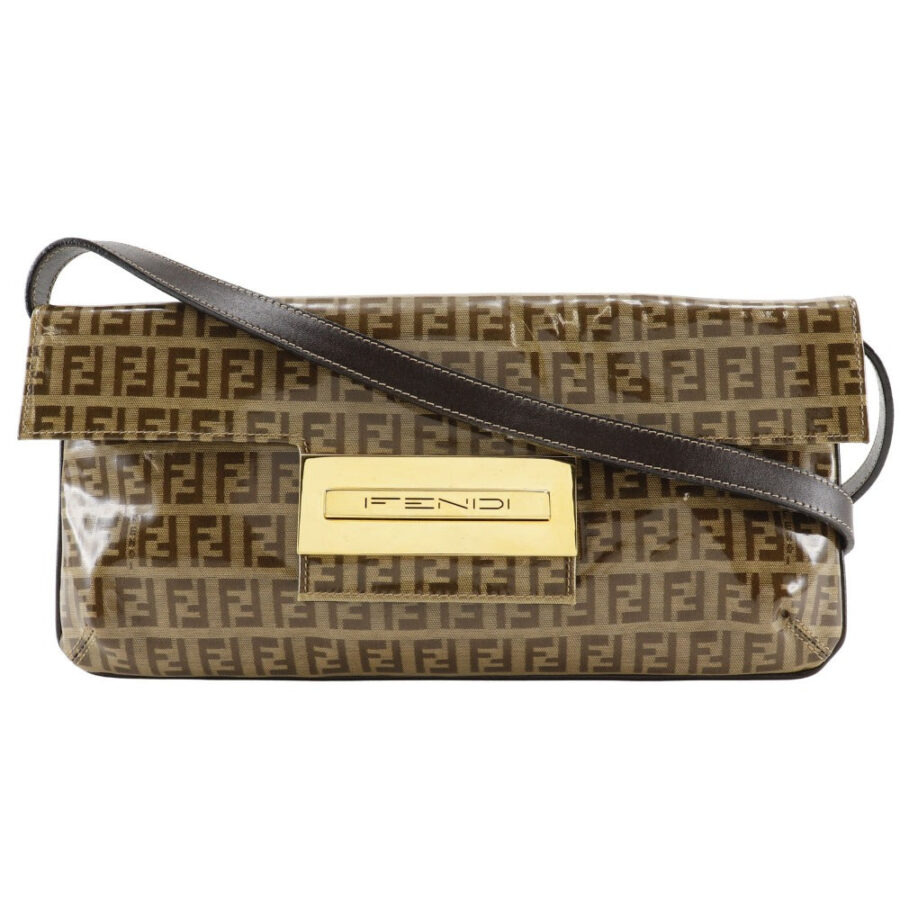 FENDI Shoulder Bag Plastics Brown 2-way clutch Zucchino Mamma Bucket Women | Studio Nafay