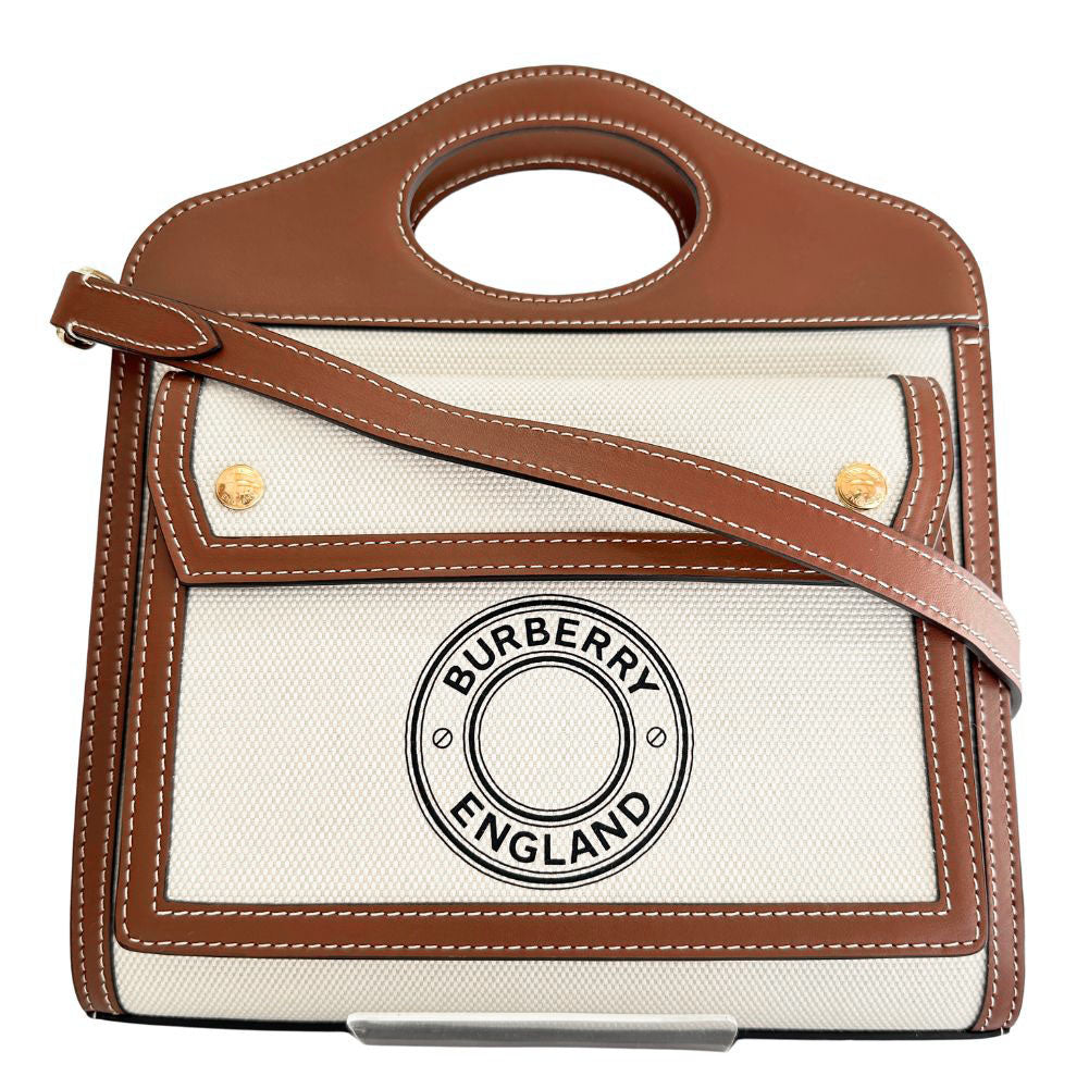 Burberry Pocket Bag Canvas Calf 2way Bag