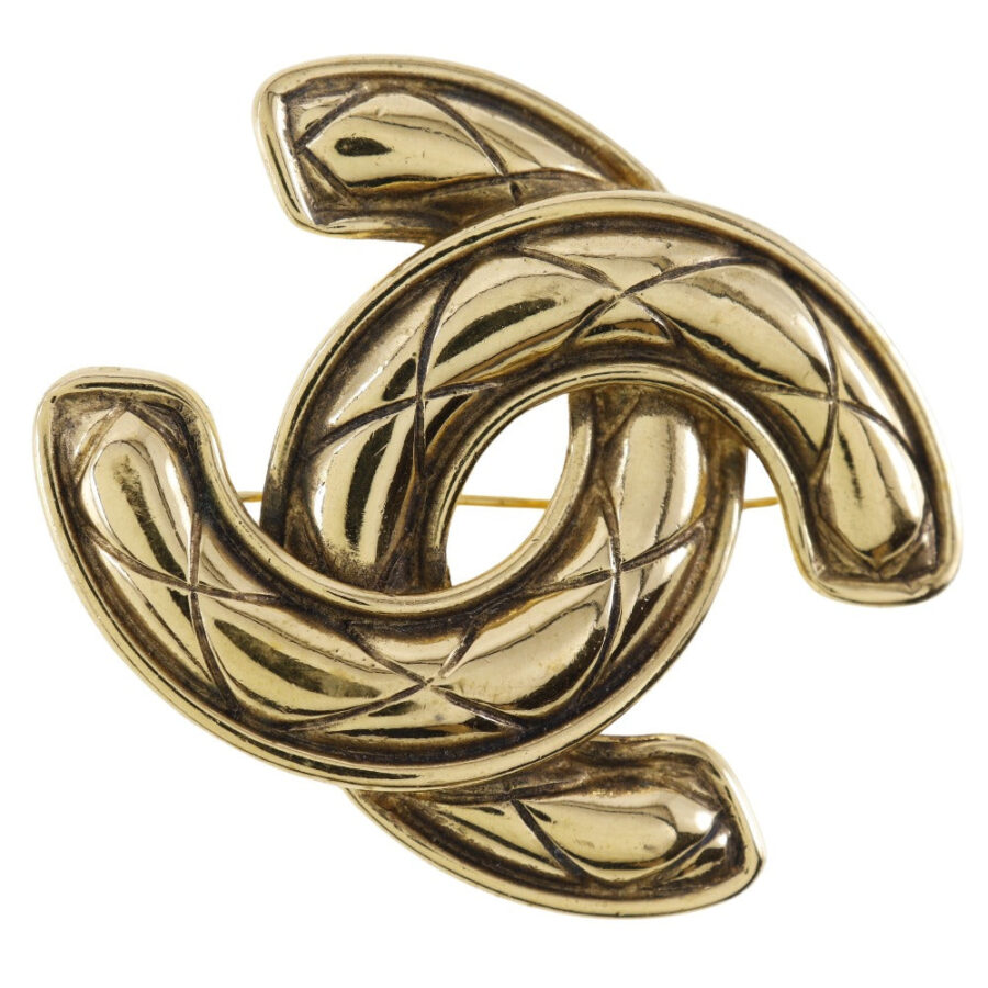 Chanel Coco Mark Brooch Gold Plated Classic Flap Tote | Studio Nafay