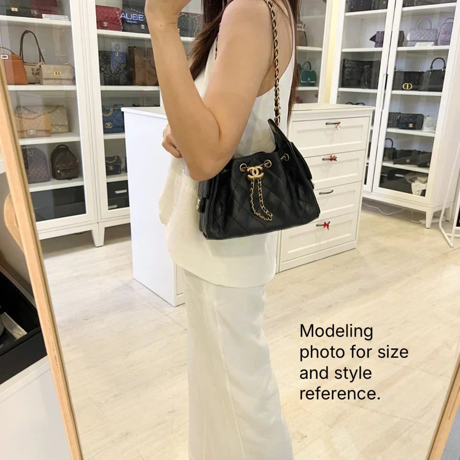 [BN – Jan ] Chanel 25 Mini Hobo Bag in Black Caviar and AGHW (Model: )